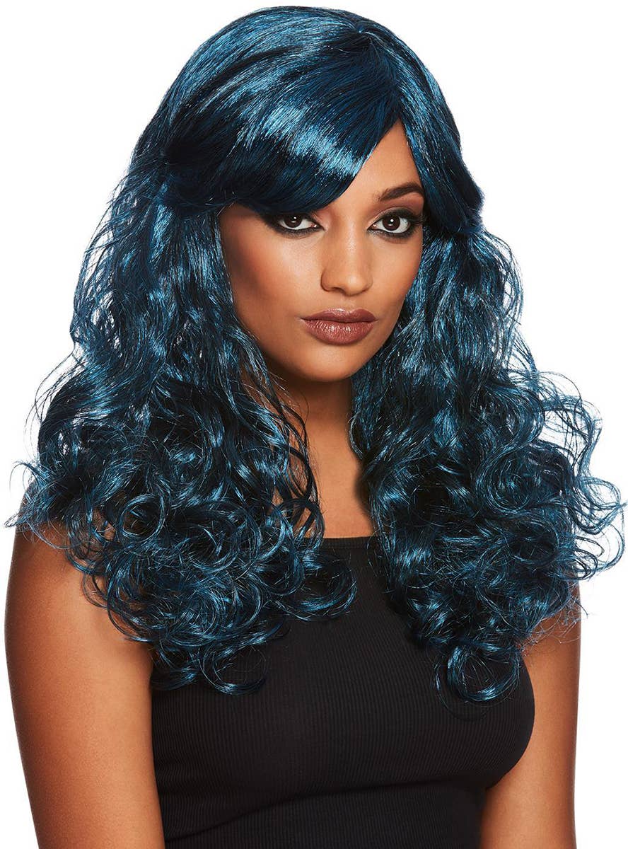 Gothic Glamour Wig, Electric Blue