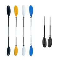 Kayak Paddle 222 cm (87.4 in) Premium Paddle with Polypropylene Blades 2-Piece Adjustable Kayaking Paddles Accessories for Watersport