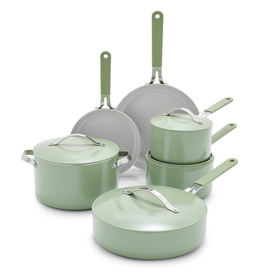 GreenLife Dream 10 Piece Cookware Set Sage Green