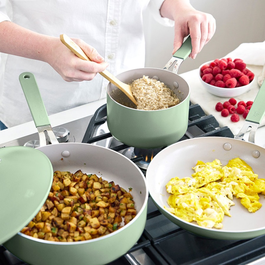 GreenLife Dream 10 Piece Cookware Set Sage Green