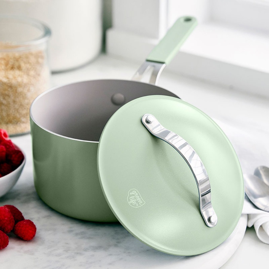 GreenLife Dream 10 Piece Cookware Set Sage Green