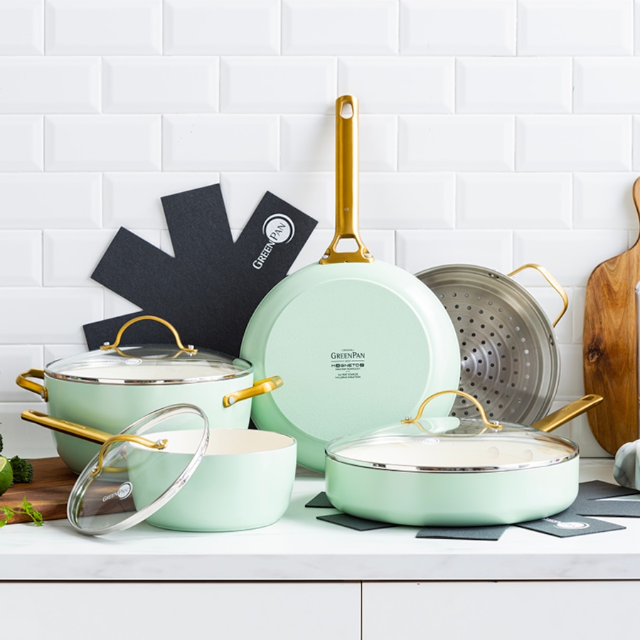 GreenPan Padova 10 Piece Cookware Set Pastel Green