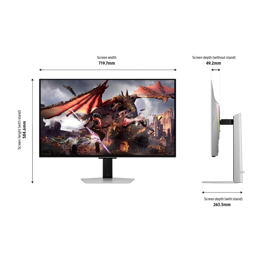 Samsung 32" Odyssey OLED G8 UHD Gaming Monitor (Silver 32")