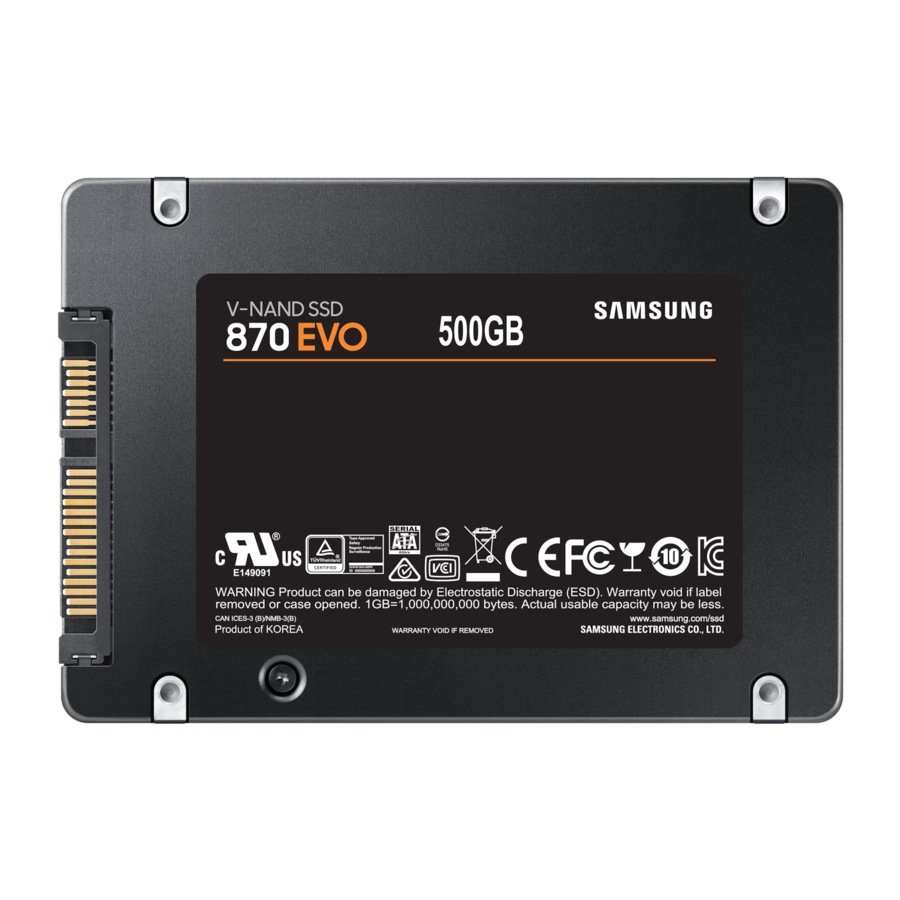 Samsung 870 EVO SATA III 2.5 inch SSD 500GB (Black 500 GB)