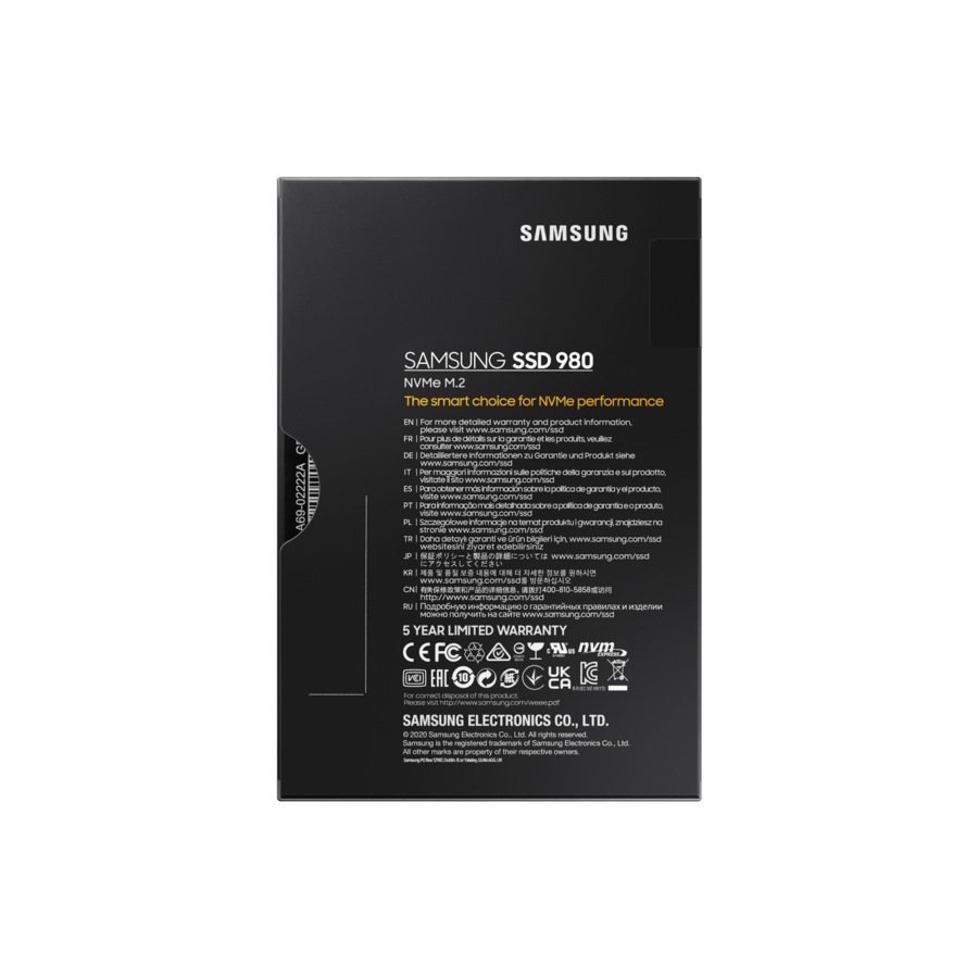 Samsung 980 PCIe 3.0 NVMe M.2 SSD 500GB (Black 500 GB)