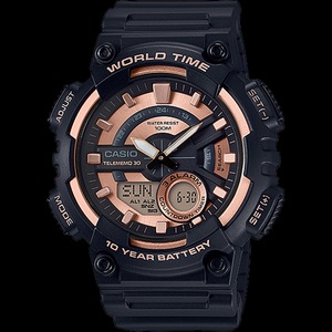 Casio Digital Black Resin Band Watch AEQ110W-1A3