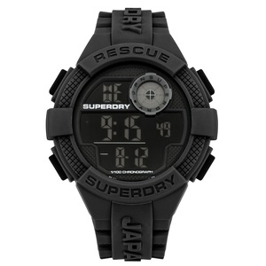 Superdry Radar Digital Black Silicone Strap Watch
