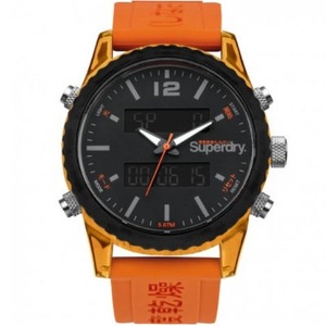 Superdry Tokyo Anadigi Digital Orange Silicone Strap Watch