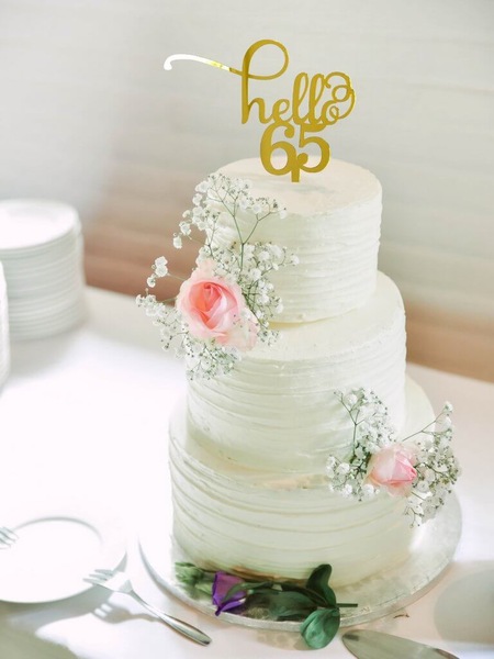 Buy Acrylic Gold 'Hello 65' Birthday Cake Topper - MyDeal Australia