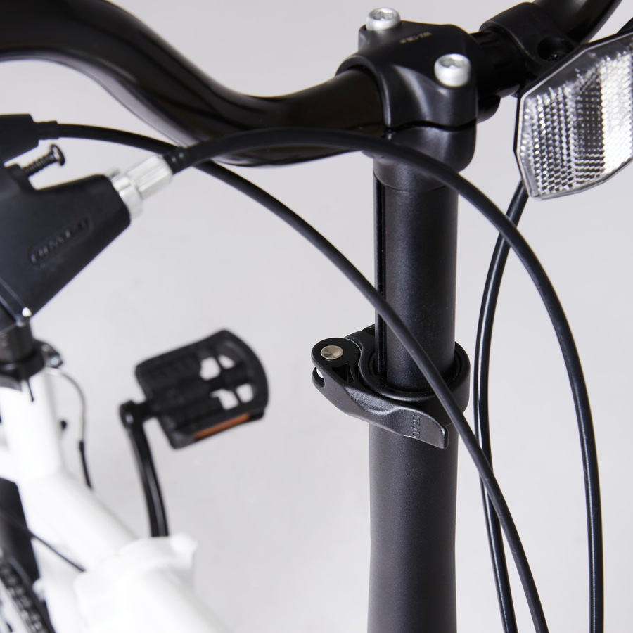 Btwin Folding Bike Tilt 120 Adj 20 Inch 6 Speed White