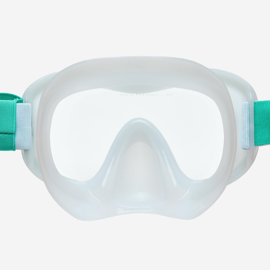 Decathlon Kids’ Snorkelling Comfort Anti Fog Mask Dry Top Snorkel Set, 100 White