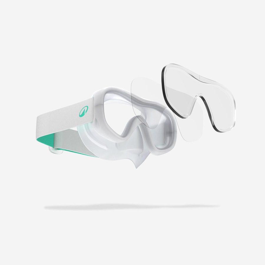 Decathlon Kids’ Snorkelling Comfort Anti Fog Mask Dry Top Snorkel Set, 100 White