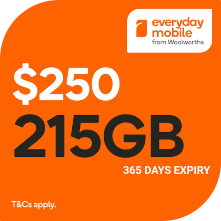 Everyday Mobile from Woolworths $250 Starter Pack SIM Card
