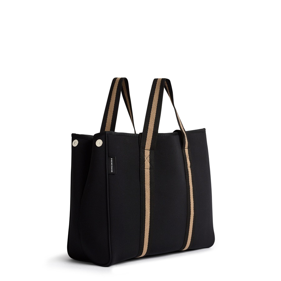 Prene - The Gigi Bag (BLACK/BEIGE) Neoprene Tote Bag
