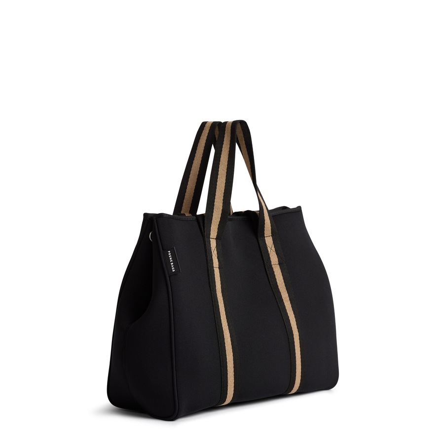 Prene - The Gigi Bag (BLACK/BEIGE) Neoprene Tote Bag