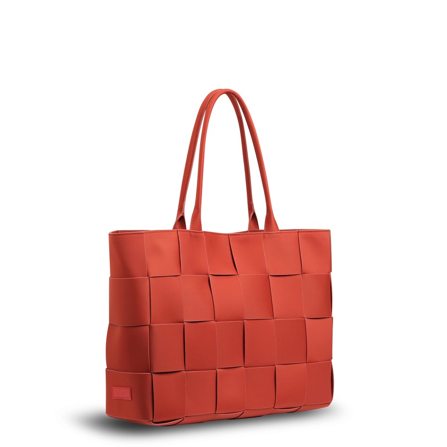 Prene - The Holiday Bag (CHILLI RED) Woven Neoprene Large Tote Bag
