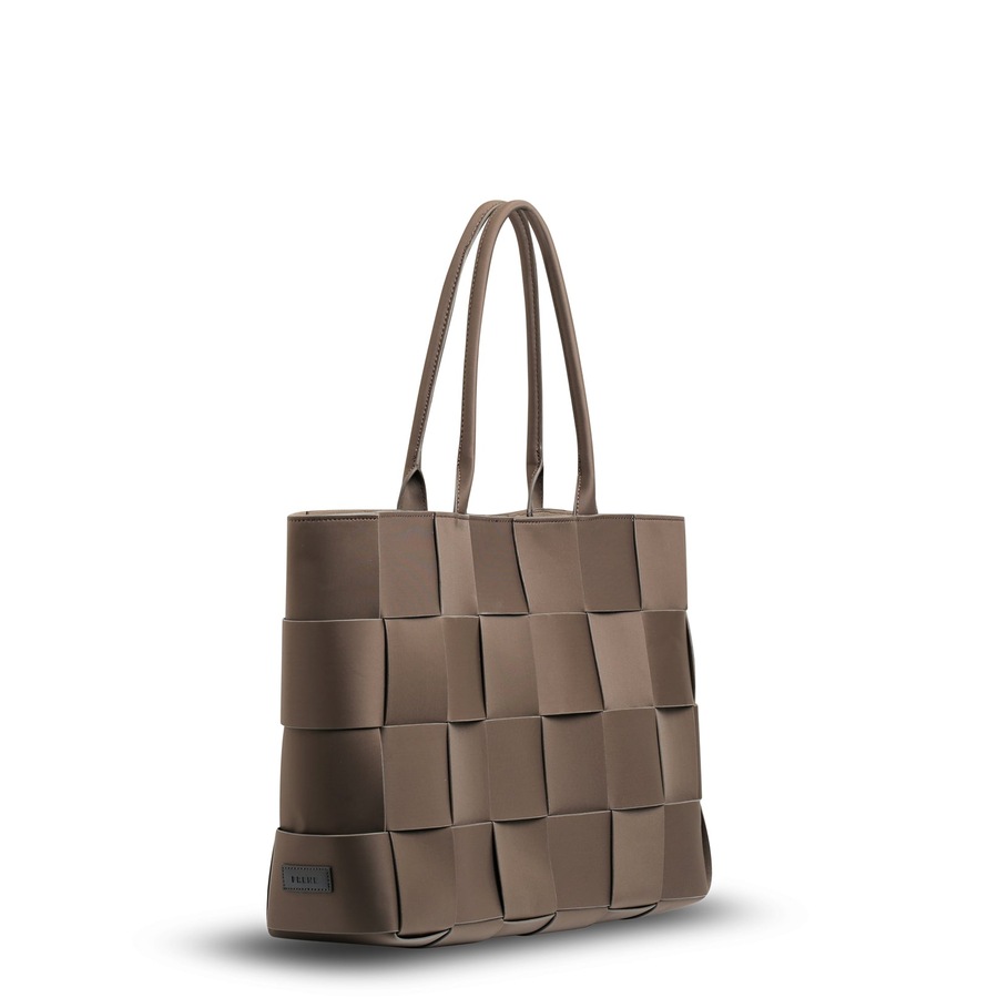 Prene - The Holiday Bag (COCOA) Woven Neoprene Large Tote Bag