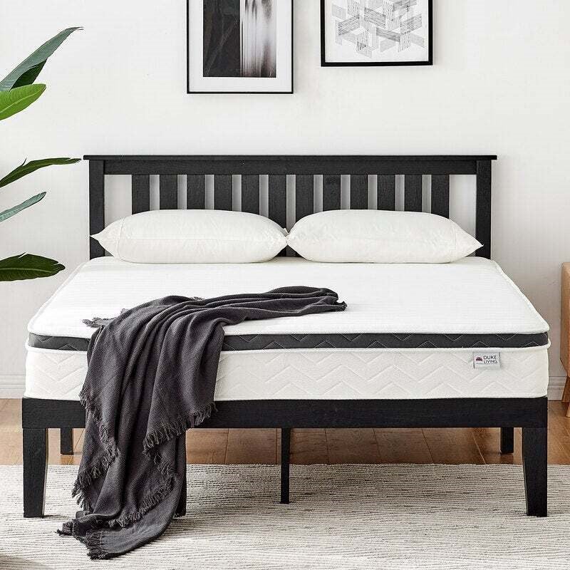 A Hybrid mattress on a DukeLiving bed frame
