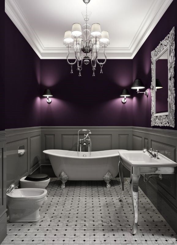 Purple bathroom walls