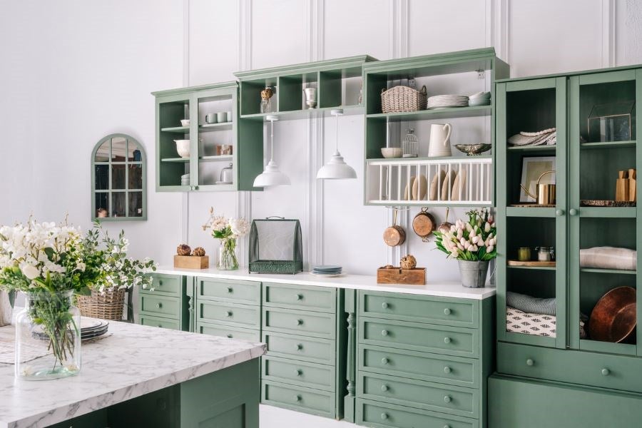 colourful kitchen cabinets