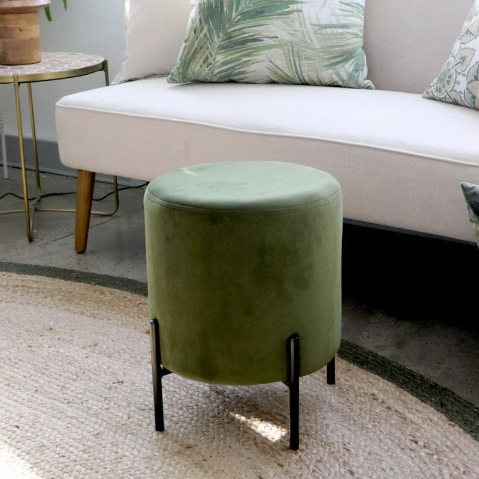 velvet ottomans and stools