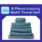 Royal Comfort 8 Piece Luxury Bath Towel Set