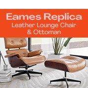 Eames Replica Leather Lounge Chair & Ottoman