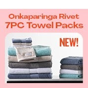 NEW! Onkaparinga Rivet 7 Piece Towel Packs