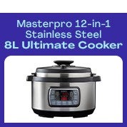 Masterpro 12-in-1 Stainless Steel 8L Ultimate Cooker