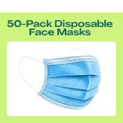 50-Pack Disposable Face Masks