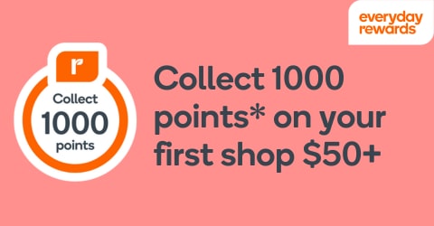 Collect 1000 Everyday Rewards Points on your first linked purchase $50+