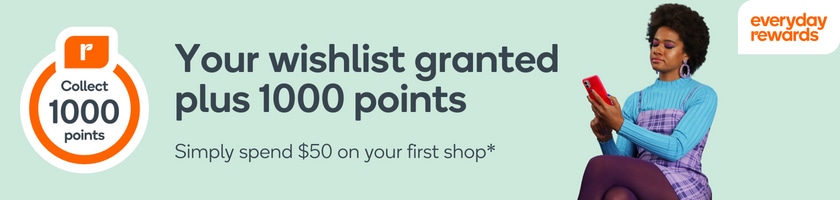 Collect 1000 Everyday Rewards Points on your first linked purchase $100+