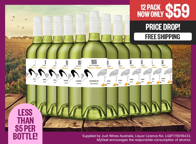 12-Pack Now Only $59 - Price Drop! - Less Than $5 Per Bottle - Free Shipping - Supplied by Just Wines Australia, Liquor Licence No. LIQP70016422. MyDeal encourages the responsible consumption of alcohol.