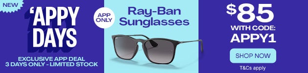 Appy Fridays! App-Exclusive deal for a limited time only: Ray-Ban $85 with Code APPY1 - SHOP NOW