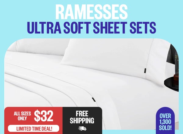 Ramesses Ultra Soft Sheet Sets - All Sizes Only $32 - Limited Time Deal! - Over 1,300 Sold! - Free Shipping