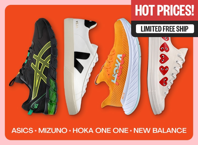 Hot Prices! - Limited Free Ship - ASICS, Mizuno, Hoka One One & New Balance