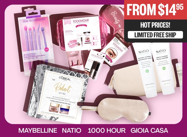 From $14.95 - Hot Prices! - Limited Free Ship - Maybelline, Natio, 1000 Hour & Gioia Casa!