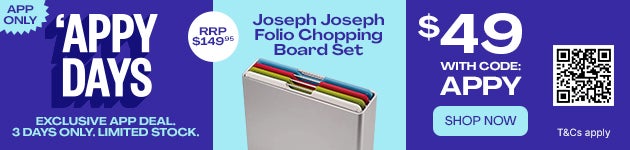 Appy Days! App-Exclusive deal 3 days only: Joseph Joseph Folio Chopping Board Set $49 with Code: APPY - SHOP NOW