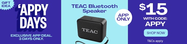 Appy Days! App-Exclusive deal for 3 days only: TEAC Bluetooth Speaker $15 with code APPY2 - SHOP NOW