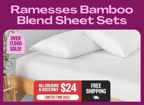 Ramesses Bamboo Blend Sheet Sets - All Colours & Sizes Only $24 - Limited Time Deal! - Over 17,900 Sold! - Free Shipping