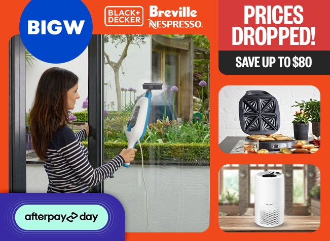 APD: Prices Dropped! | Save Up To $80 | Logos: BigW, Black + Decker, Breville, Nespresso