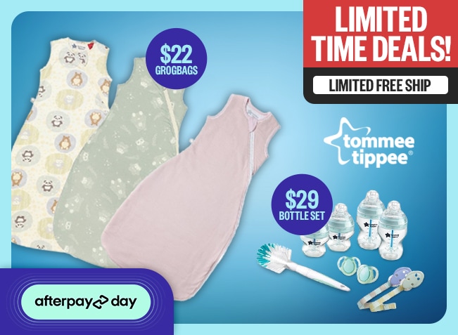 APD: Limited Time Deals! | Grobags $22 | Bottle Set $29 | Limited Free Ship | Tommee Tippee