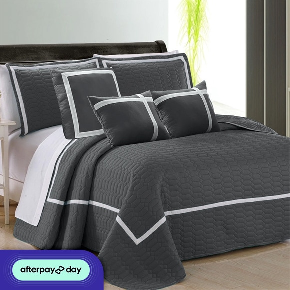 6 Piece Two-Tone Embossed Comforter Set