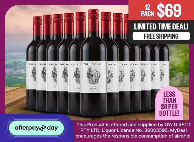 APD: Limited Time Deal! | 12-Pack $69 | Free Shipping | Badge: Less Than $6 Per Bottle! | Fineprint: This Product is offered and supplied by GW DIRECT PTY LTD, Liquor Licence No. 36065595. MyDeal encourages the responsible consumption of alcohol.