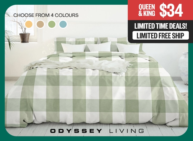 Limited Time Deals! | Queen & King $34 | Limited Free Ship! | Odyssey Logo | *Colour swatches: Choose From 4 Colours