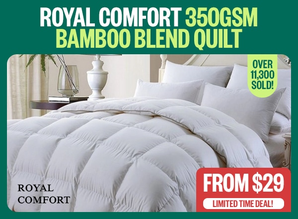 Royal Comfort 350GSM Bamboo Blend Quilt | Price Drop! | Queen Bed Now $39 | RRP $129 | Badge: Over 11,300 Sold!