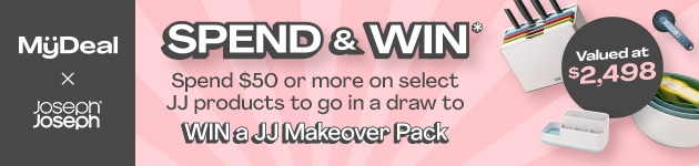 Spend $50 or more on select Joseph Joseph products for a chance to win a Josph Joseph Makeover Pack, Valued at $2498