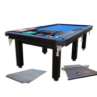 8FT Slate Pool Table Billiard Snooker Table 20mm Grey Slate Bed with 19mm Full Size Table Tennis Top