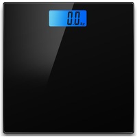 Electronic Digital Backlit Glass Body Bathroom Scale 180KG scales Gym Weight black