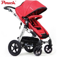 Pouch 2-in-1 Baby Pram Stroller w/ Bassinet in Red